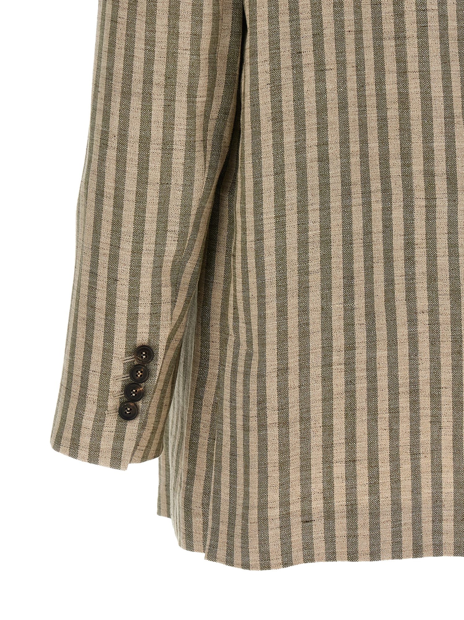 Brunello Cucinelli Striped Blazer Green