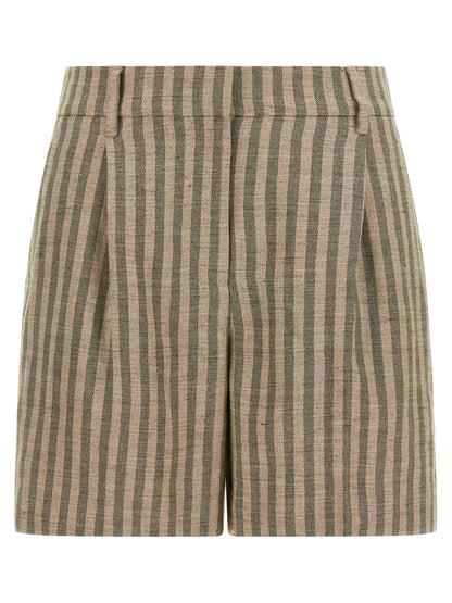 Brunello Cucinelli Striped Bermuda Shorts Green