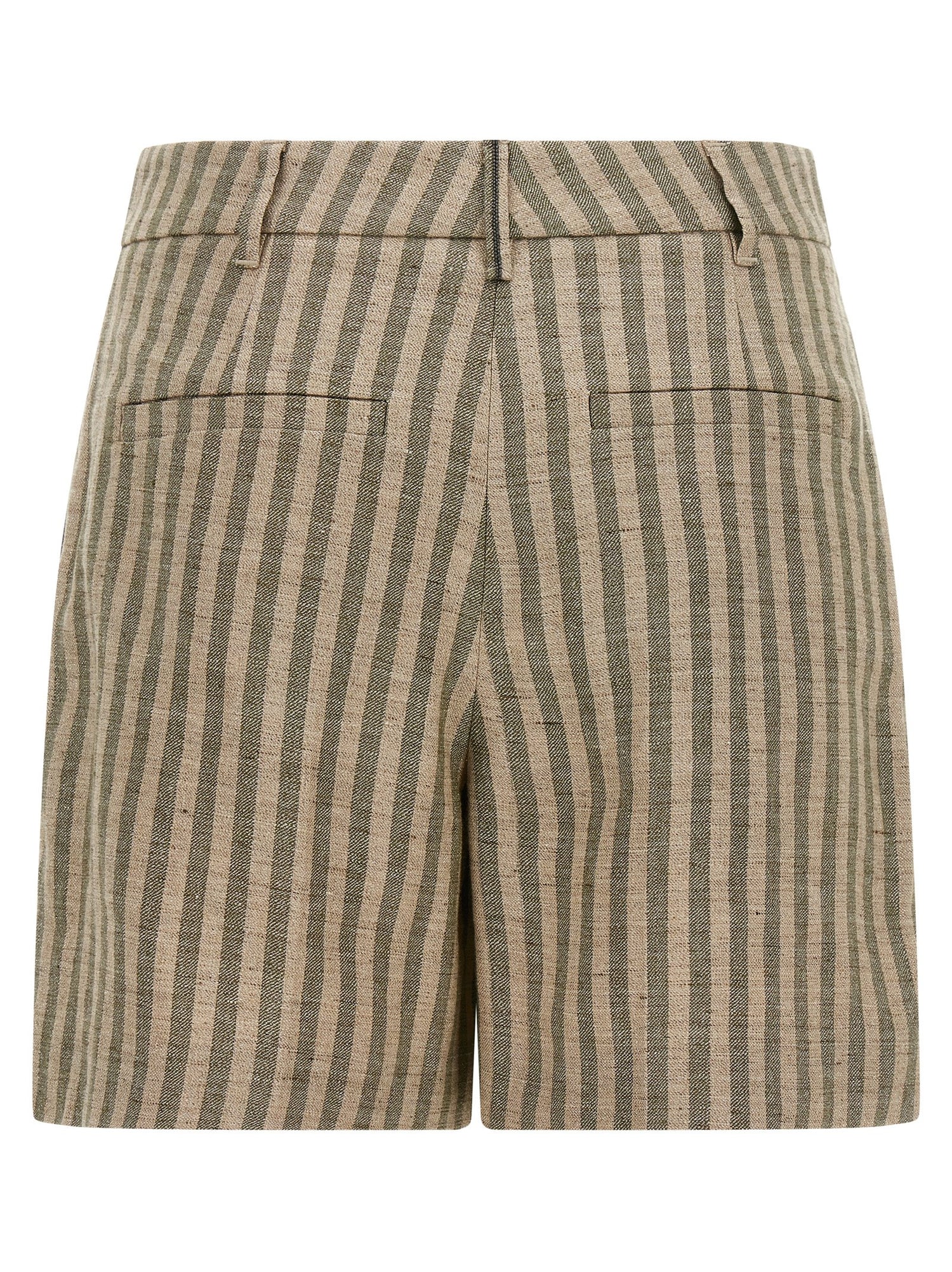 Brunello Cucinelli Striped Bermuda Shorts Green