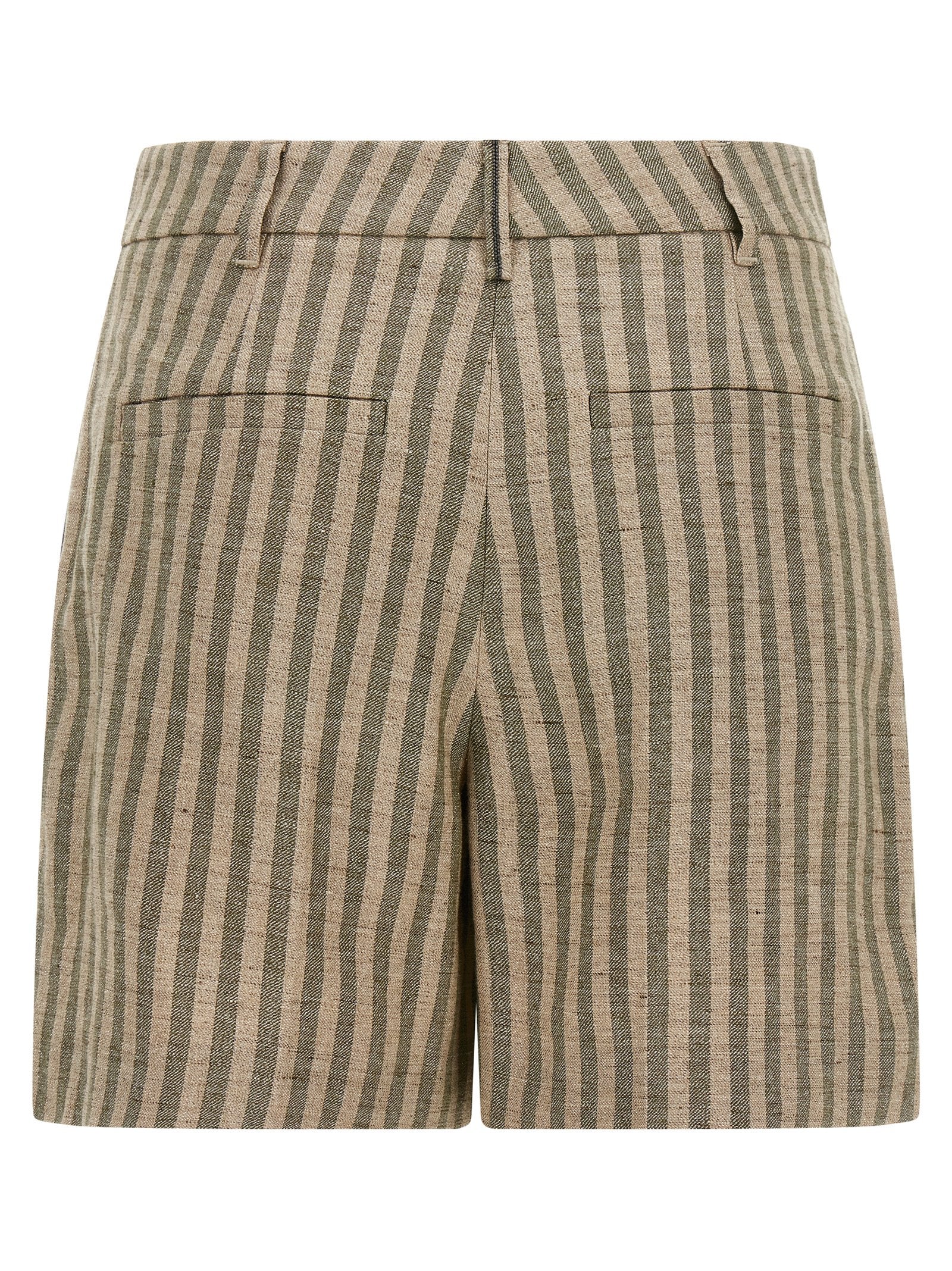 Brunello Cucinelli Striped Bermuda Shorts Green