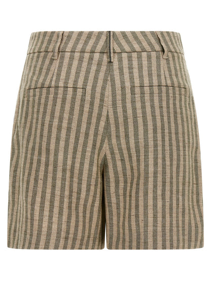 Brunello Cucinelli Striped Bermuda Shorts Green