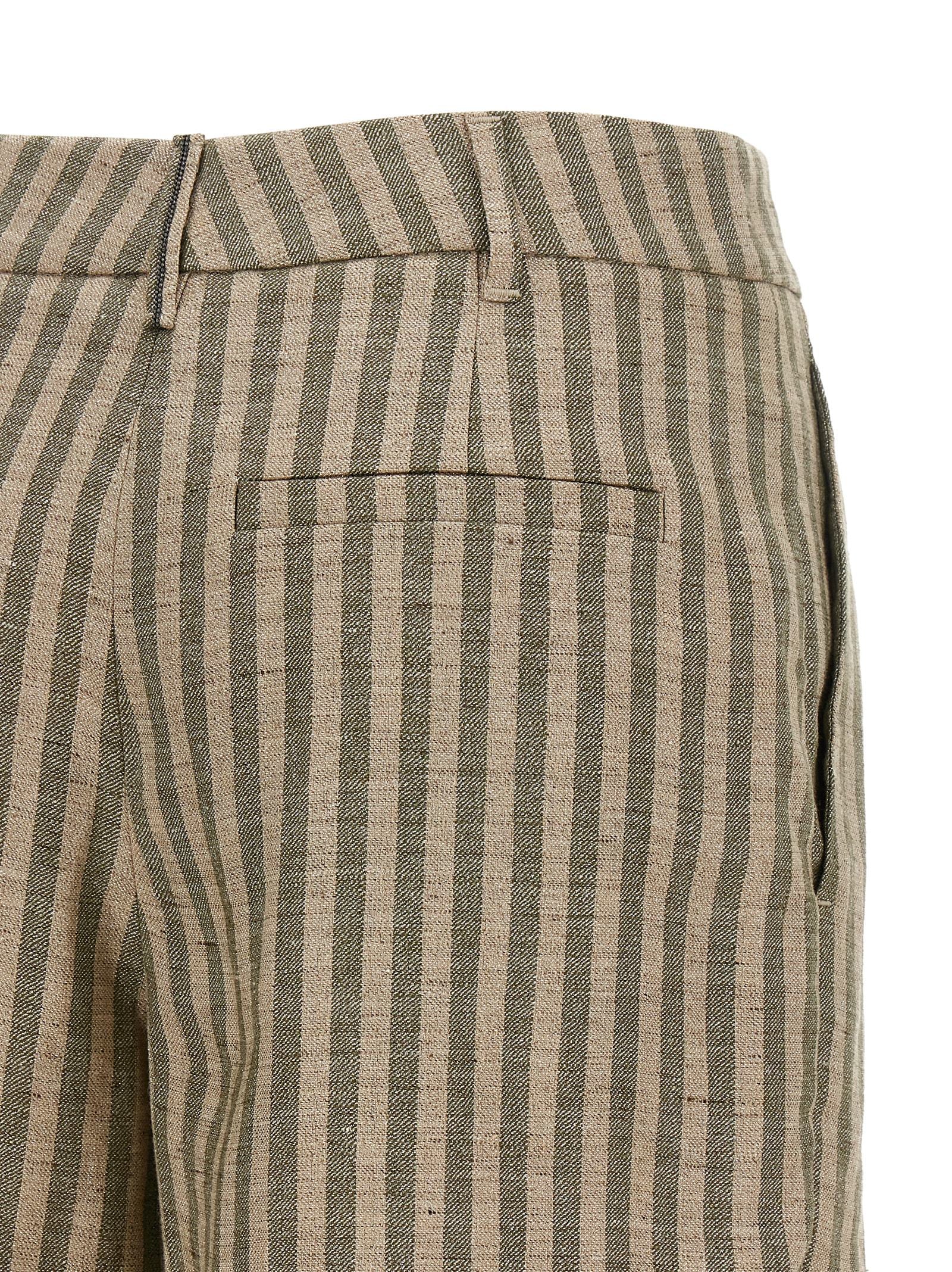 Brunello Cucinelli Striped Bermuda Shorts Green