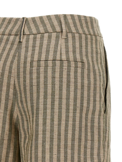 Brunello Cucinelli Striped Bermuda Shorts Green