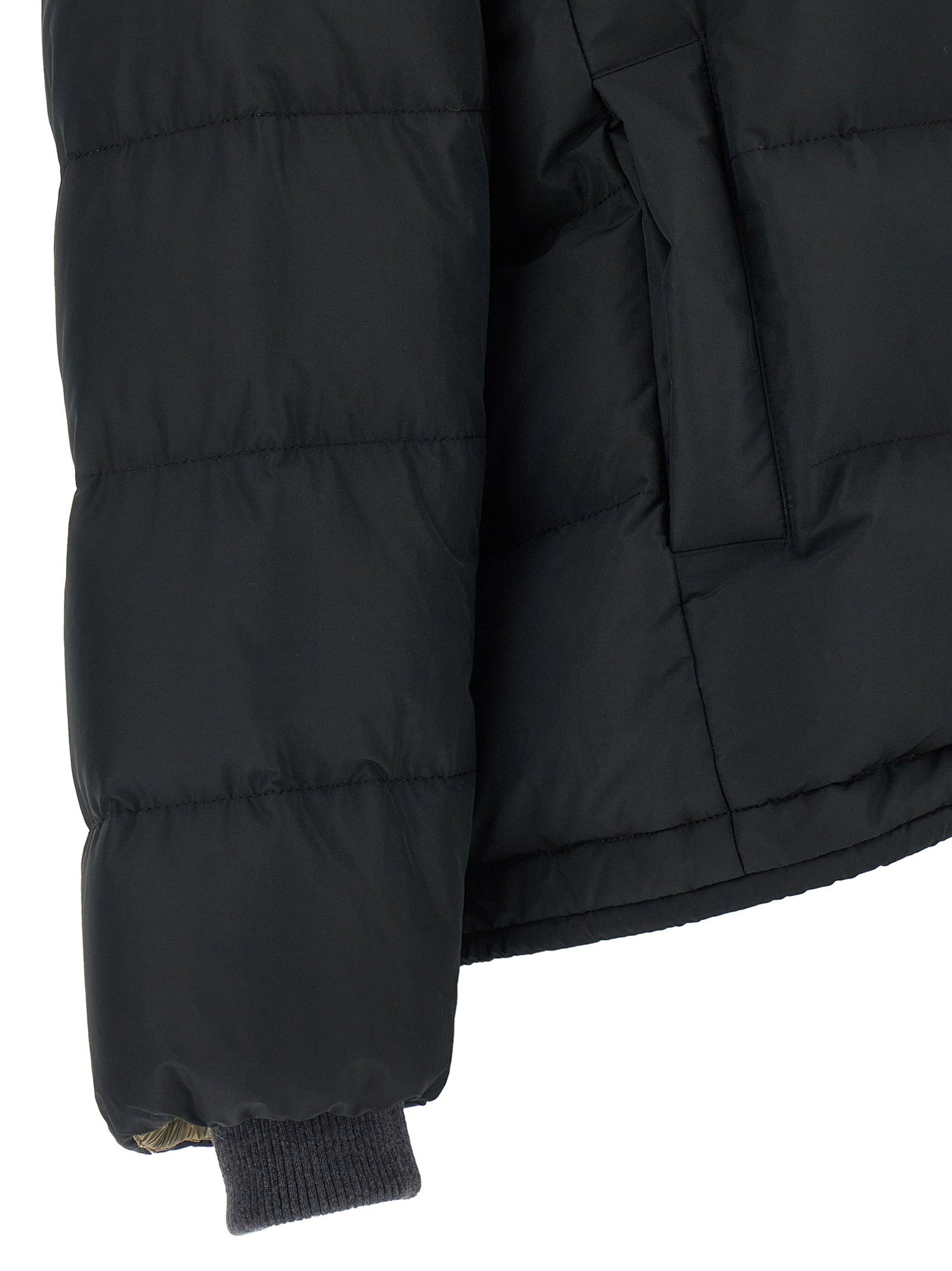Brunello Cucinelli Down Jacket With Knit And Jewel Details Black  