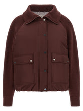 Brunello Cucinelli Shiny Zipper Pull Down Jacket Bordeaux