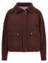 Brunello Cucinelli Shiny Zipper Pull Down Jacket Bordeaux