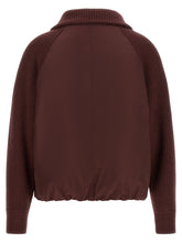 Brunello Cucinelli Shiny Zipper Pull Down Jacket Bordeaux