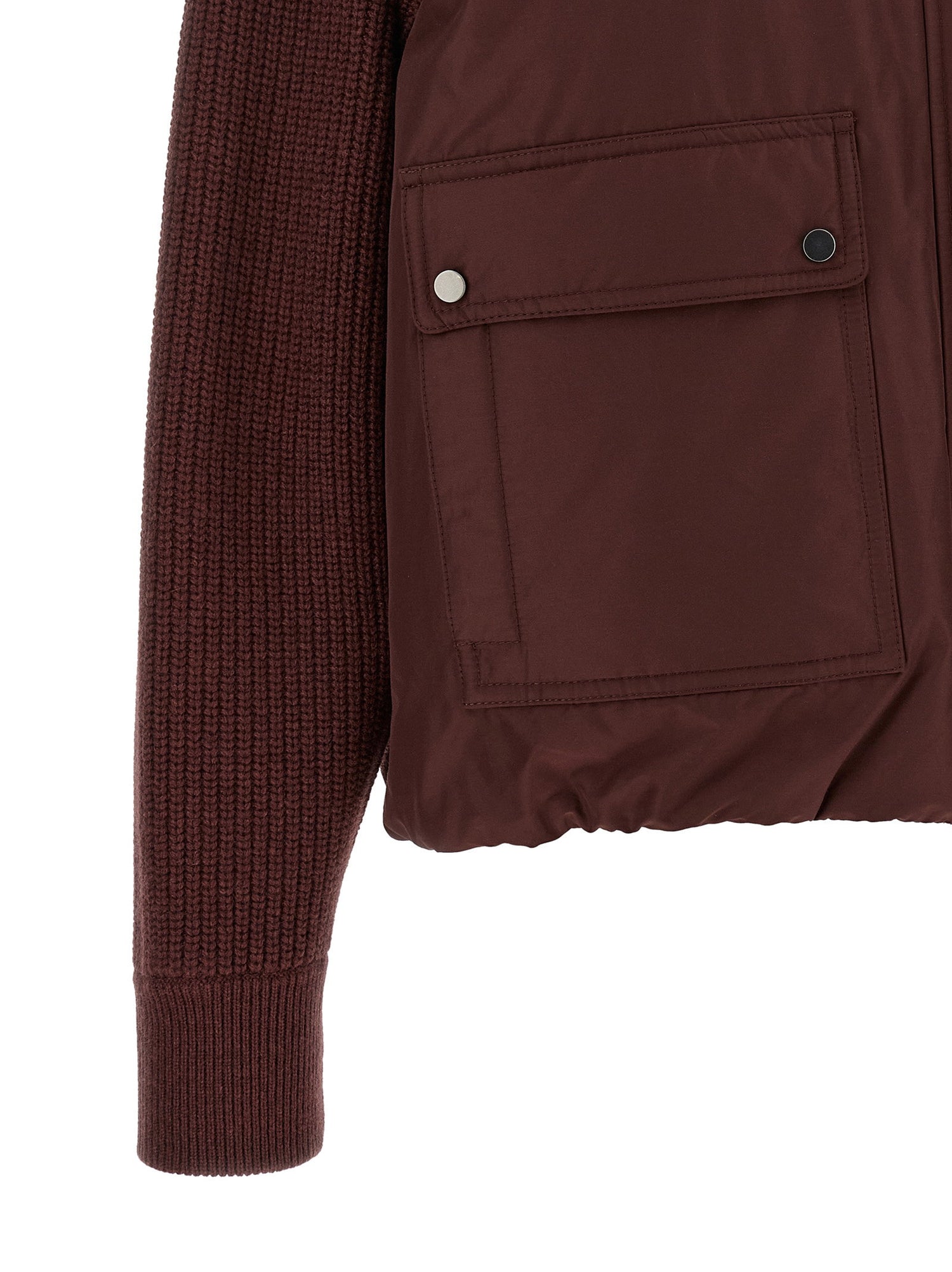 Brunello Cucinelli Shiny Zipper Pull Down Jacket Bordeaux