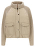 Brunello Cucinelli Knit Insert Down Jacket Beige