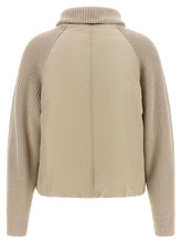 Brunello Cucinelli Knit Insert Down Jacket Beige