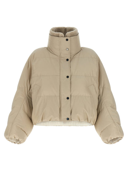 Brunello Cucinelli Cropped Down Jacket Beige