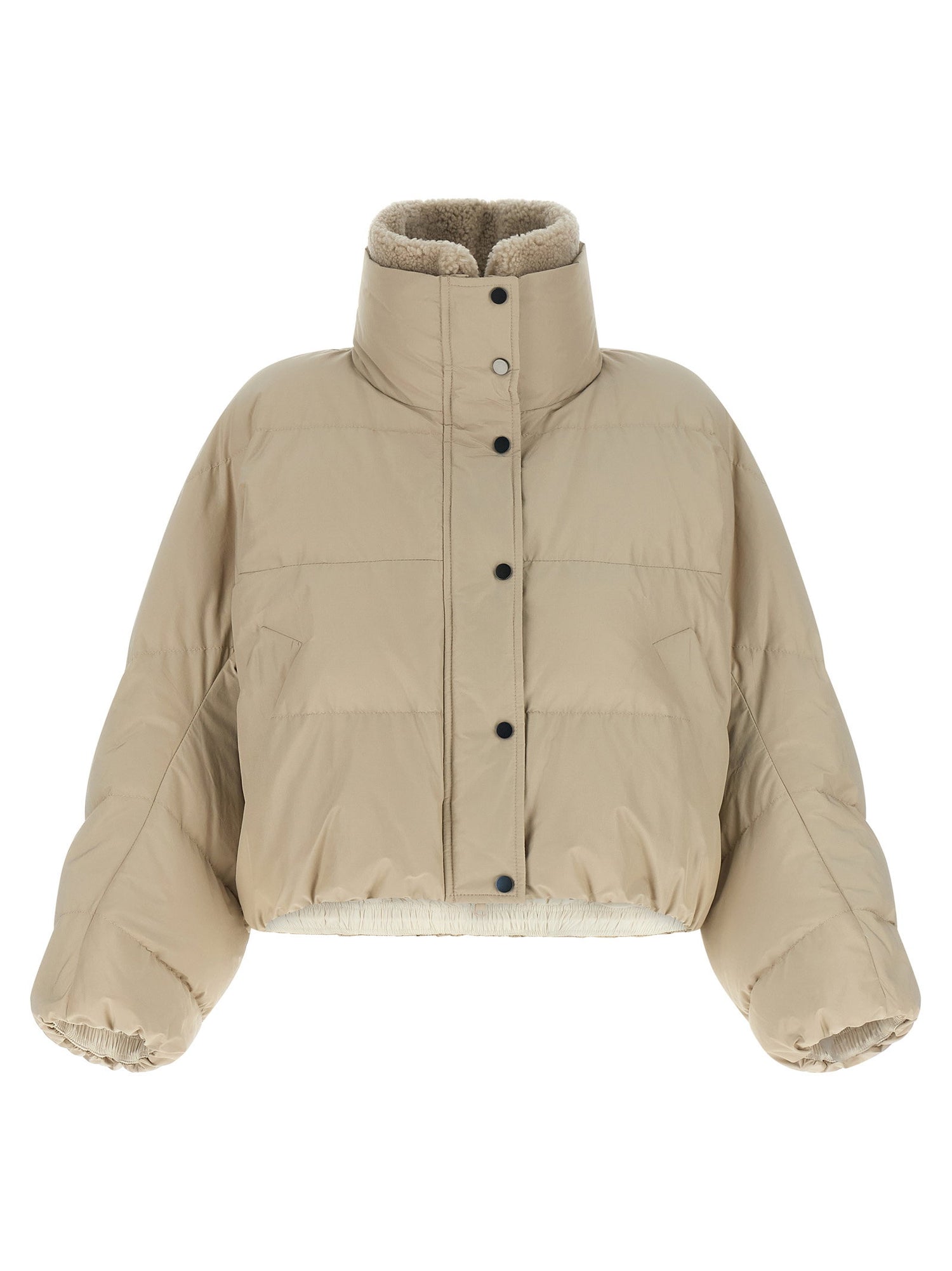 Brunello Cucinelli Cropped Down Jacket Beige