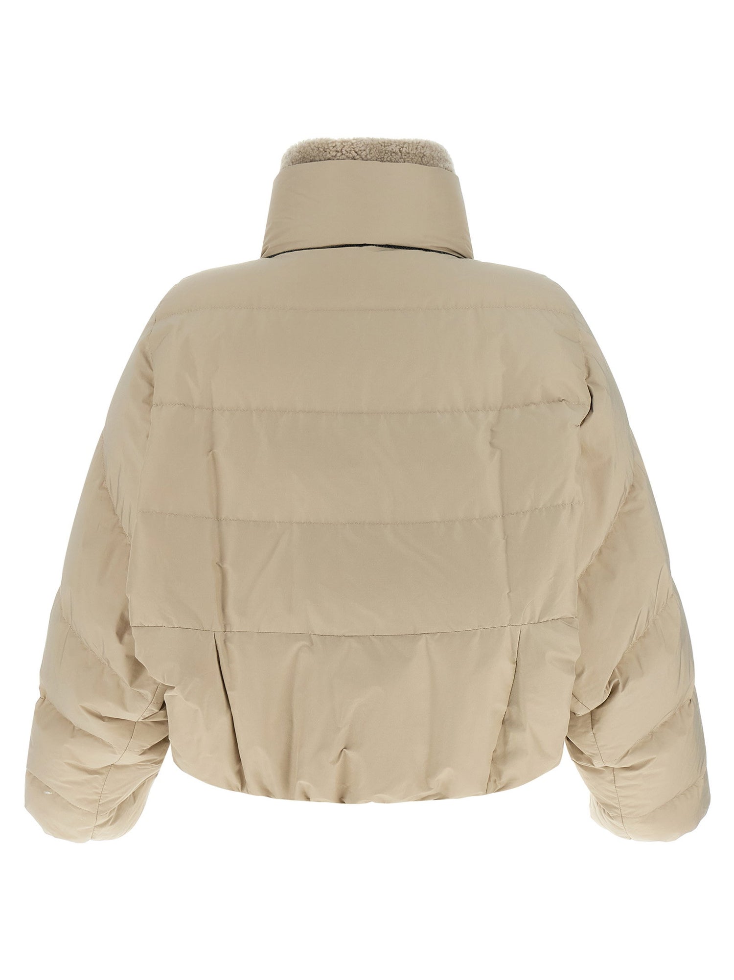 Brunello Cucinelli Cropped Down Jacket Beige