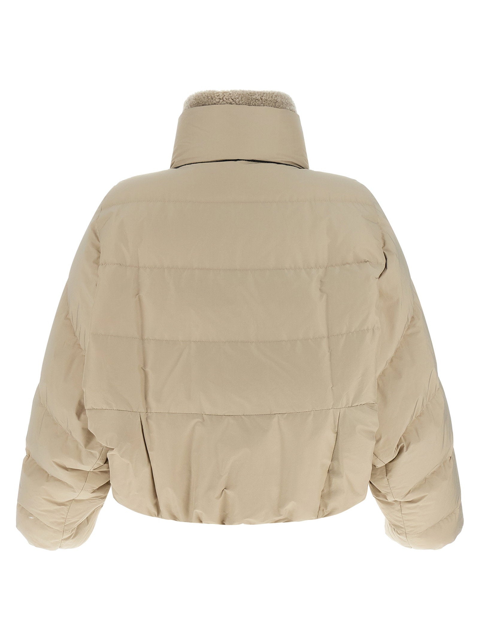 Brunello Cucinelli Cropped Down Jacket Beige