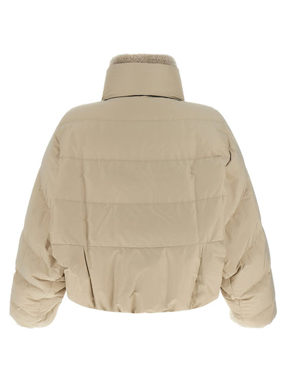 Brunello Cucinelli Cropped Down Jacket Beige