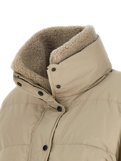 Brunello Cucinelli Cropped Down Jacket Beige