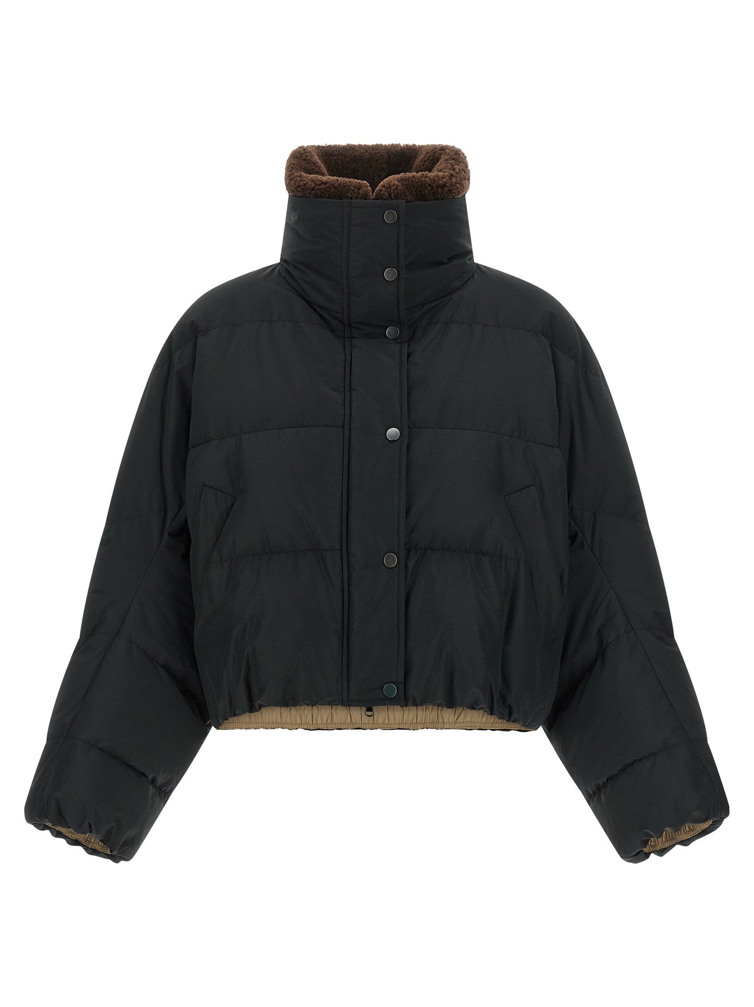 Brunello Cucinelli Cropped Down Jacket Black