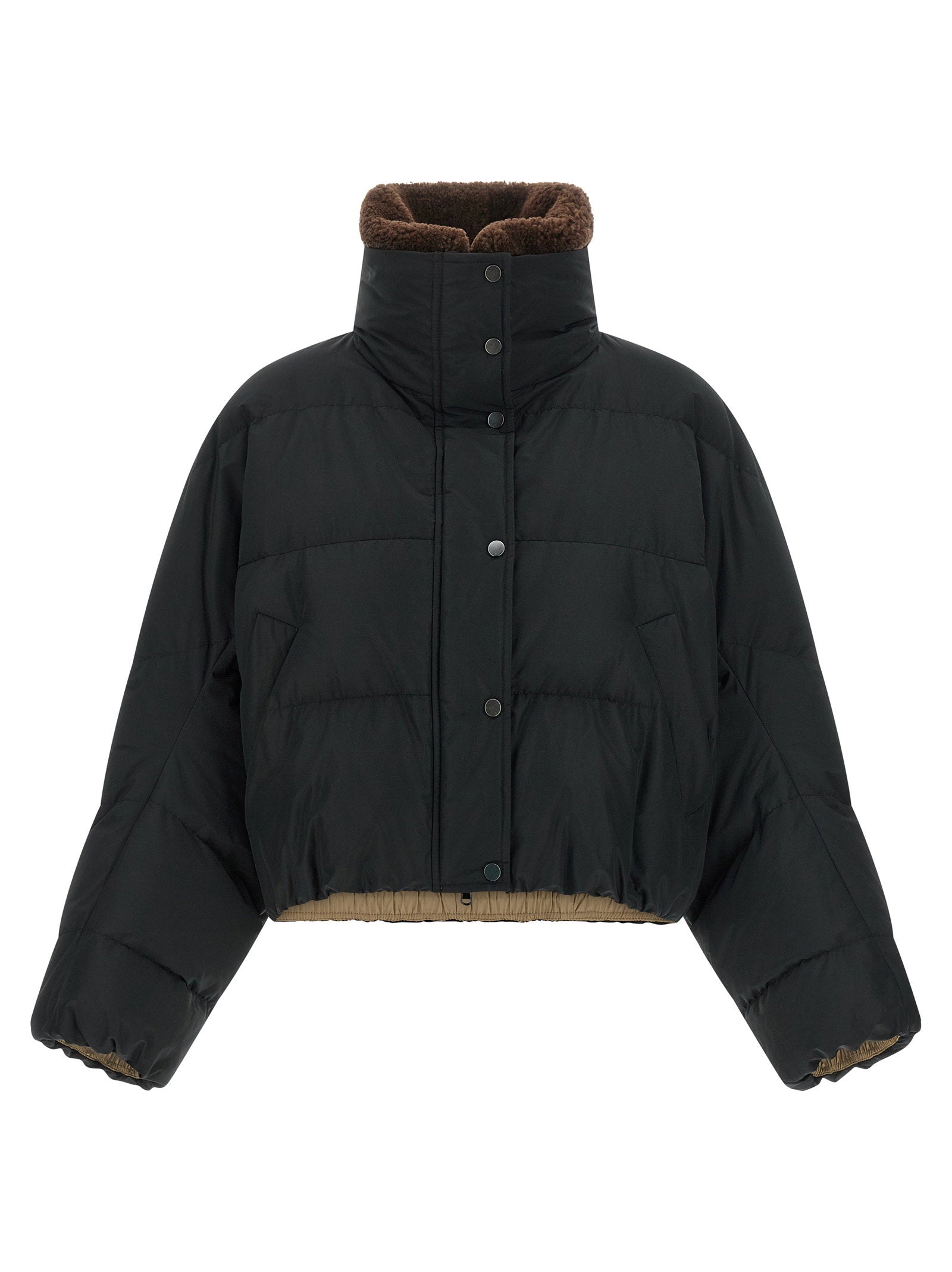 Brunello Cucinelli Cropped Down Jacket Black