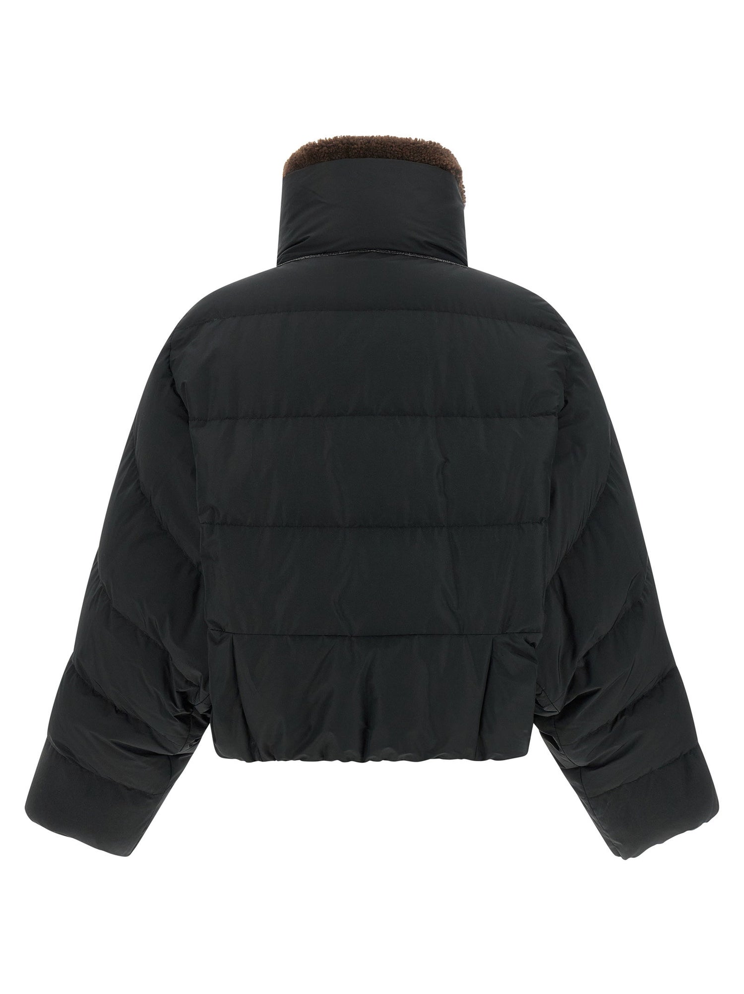 Brunello Cucinelli Cropped Down Jacket Black