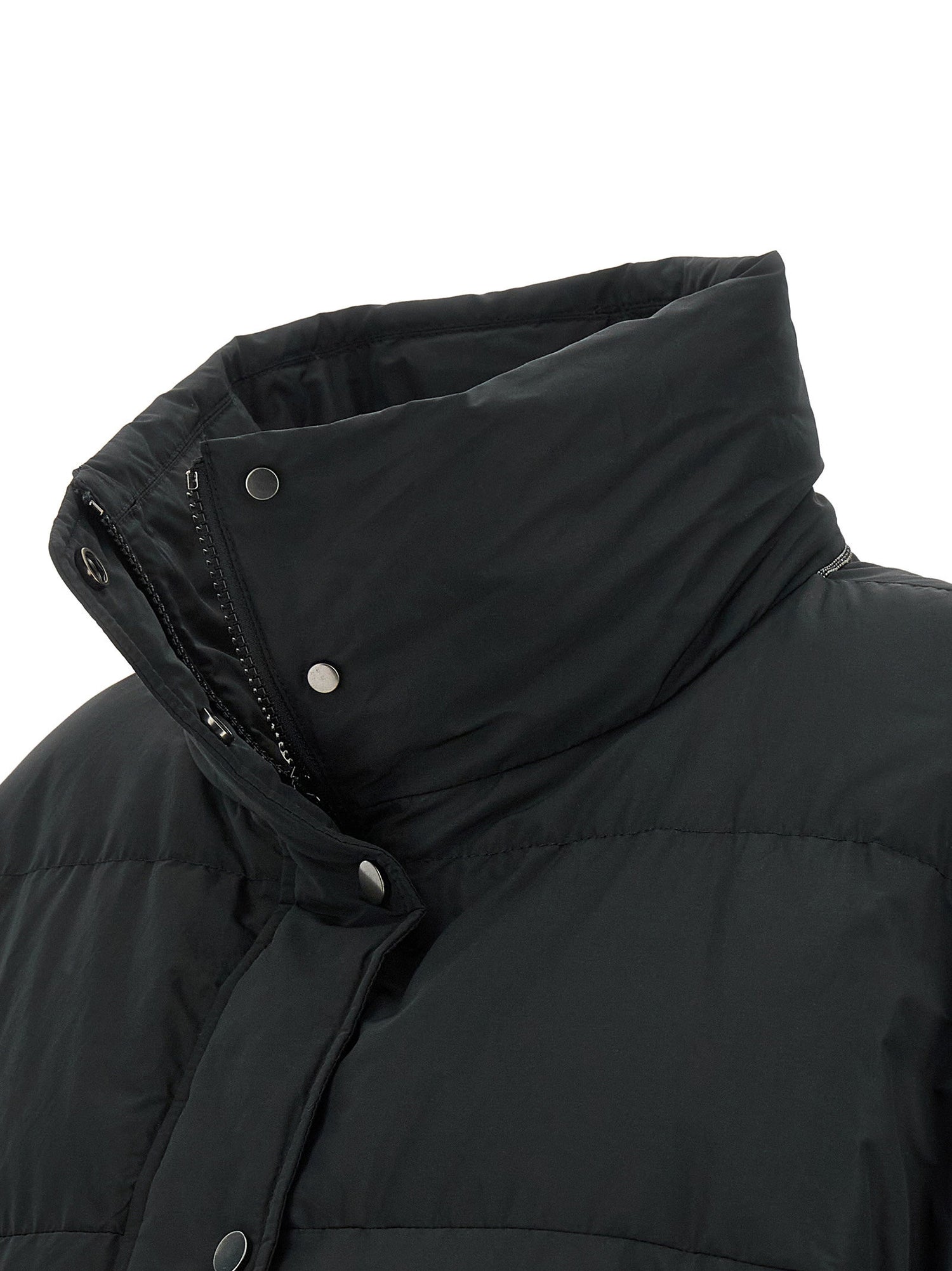 Brunello Cucinelli Cropped Down Jacket Black