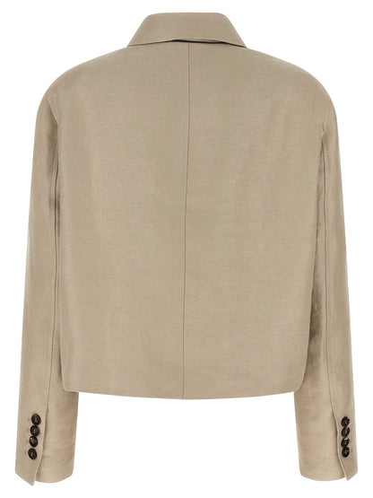 Brunello Cucinelli Linen Blazer Beige