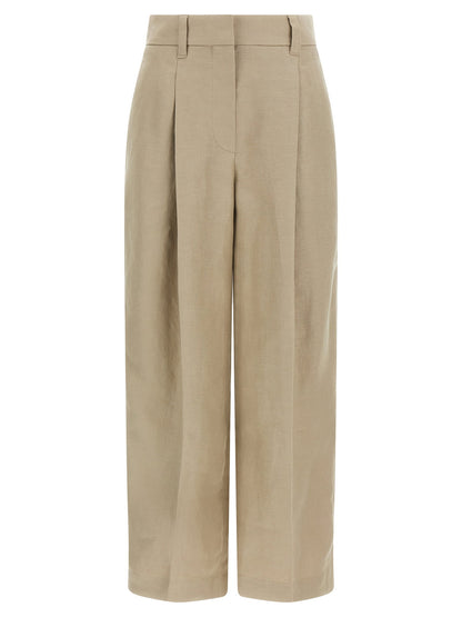 Brunello Cucinelli Linen Trousers Beige