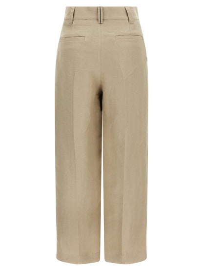 Brunello Cucinelli Linen Trousers Beige