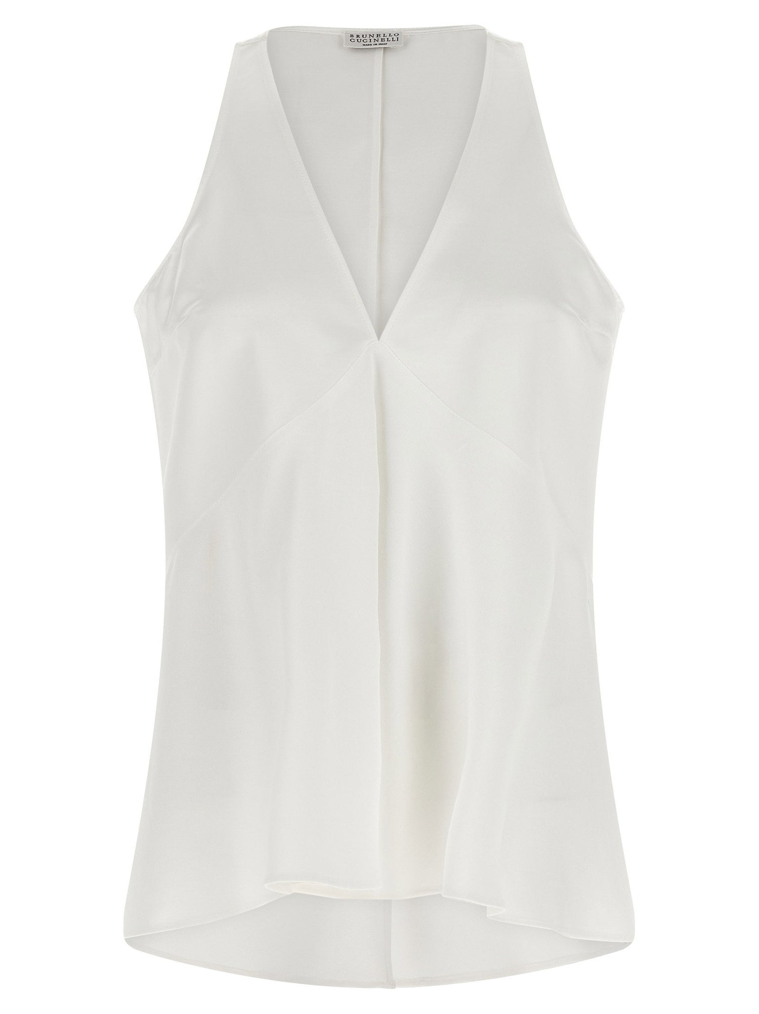 Brunello Cucinelli Top Twill Fluid White