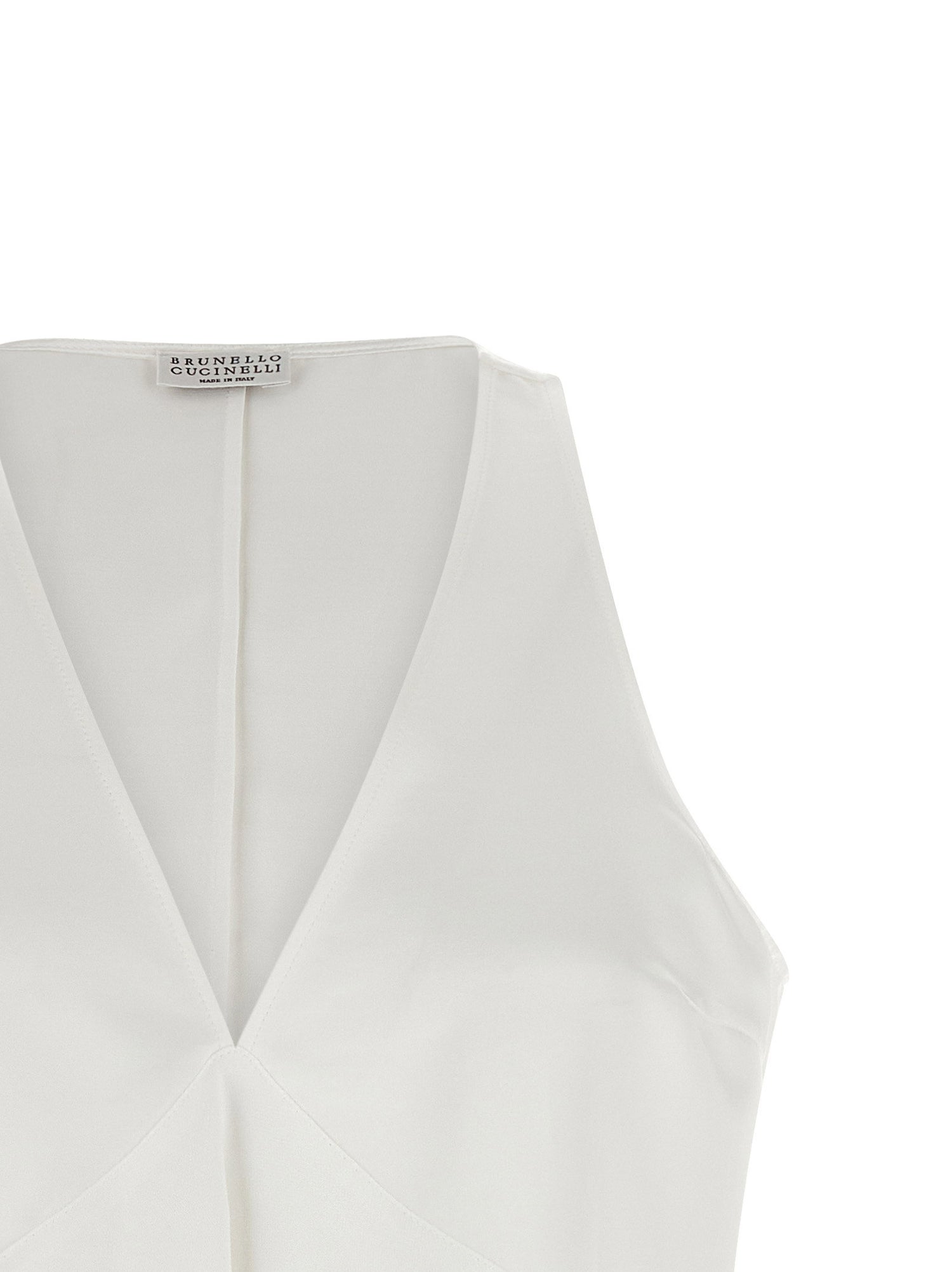 Brunello Cucinelli Top Twill Fluid White