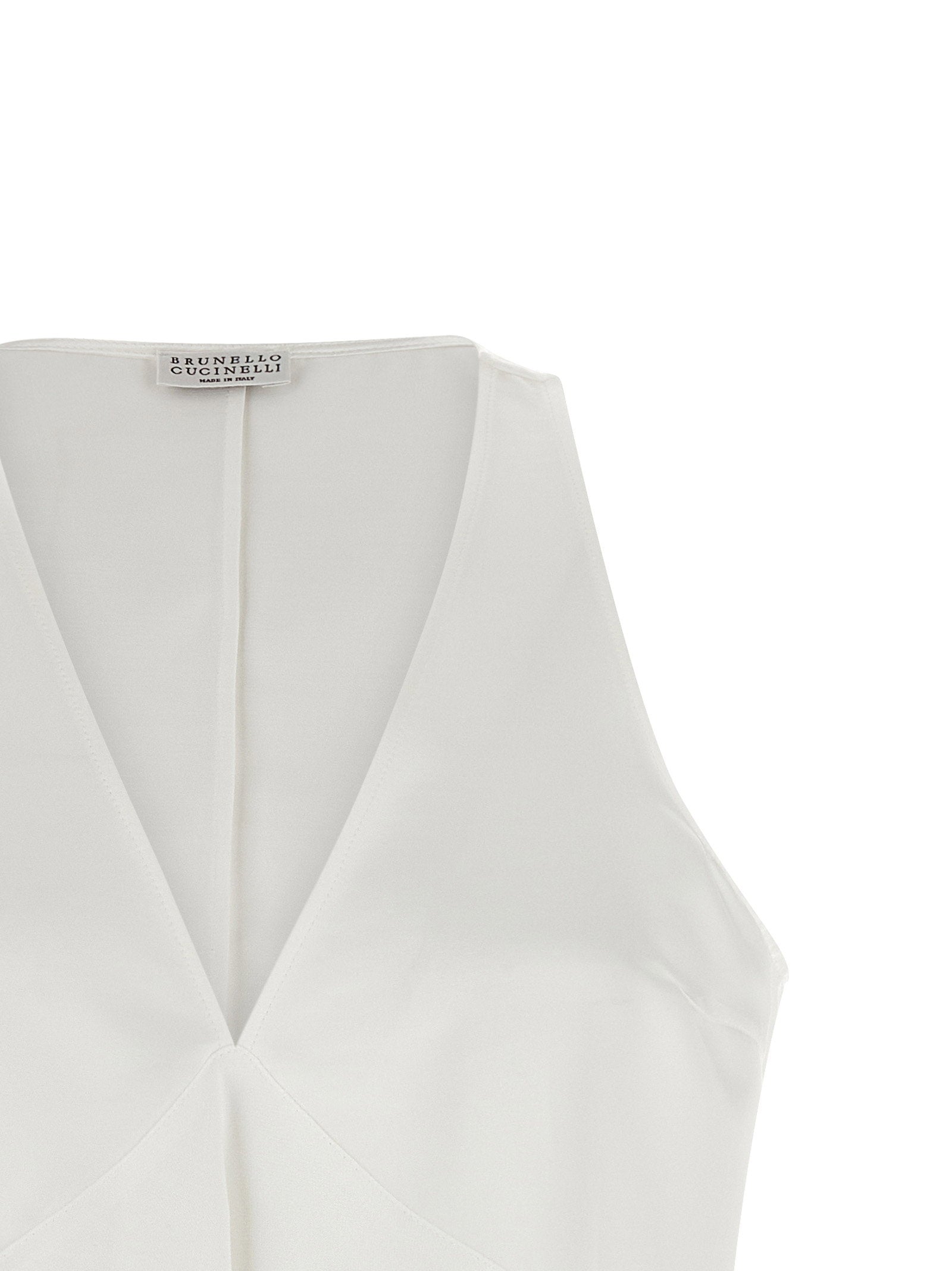 Brunello Cucinelli Top Twill Fluid White