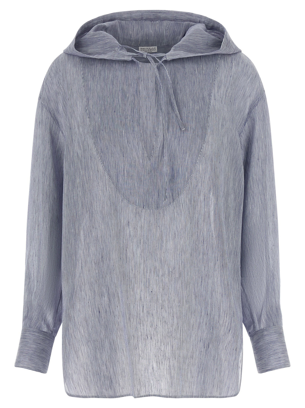 Brunello Cucinelli Hooded Shirt Light blue