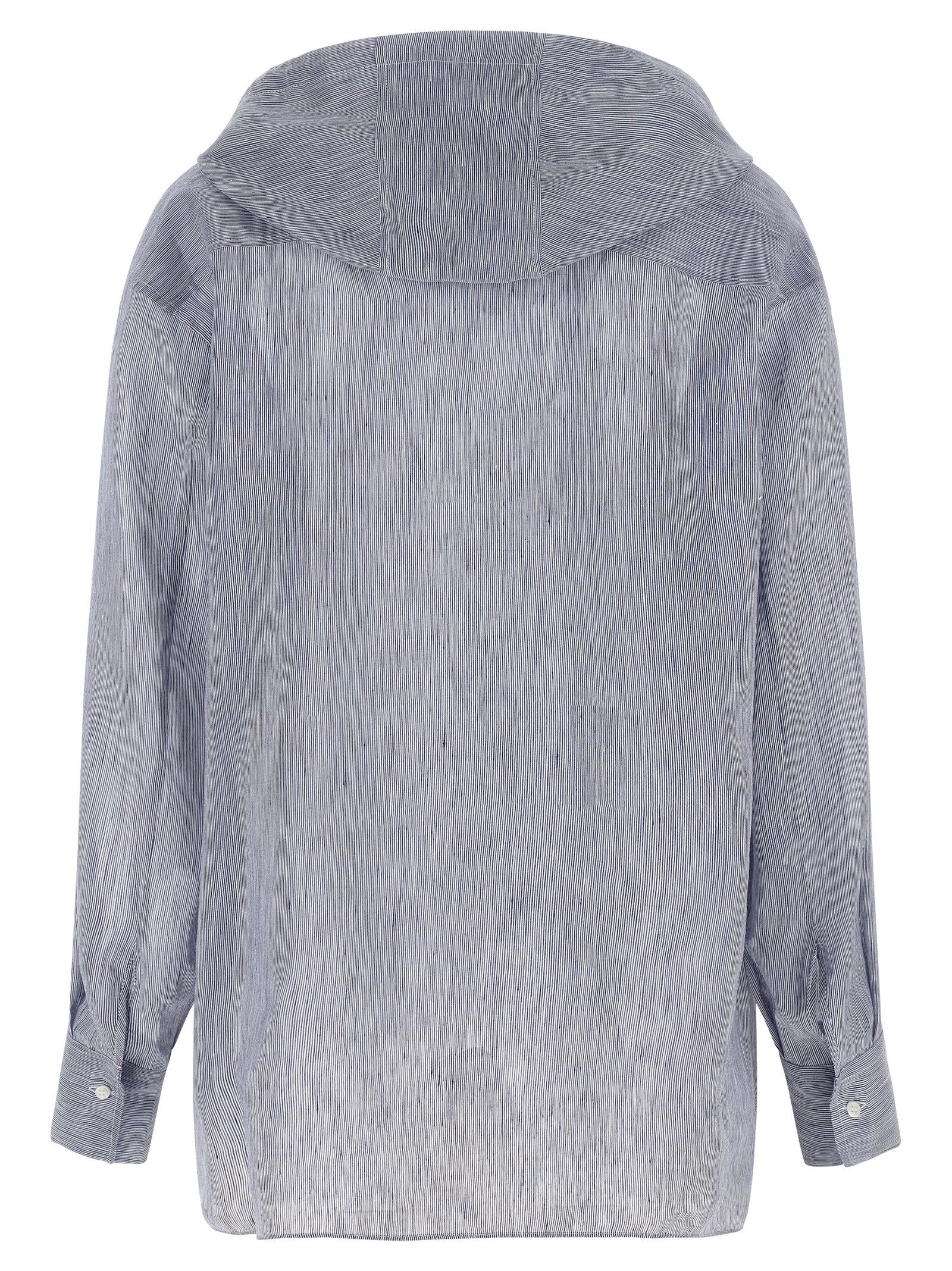 Brunello Cucinelli Hooded Shirt Light blue