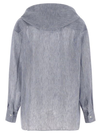 Brunello Cucinelli Hooded Shirt Light blue