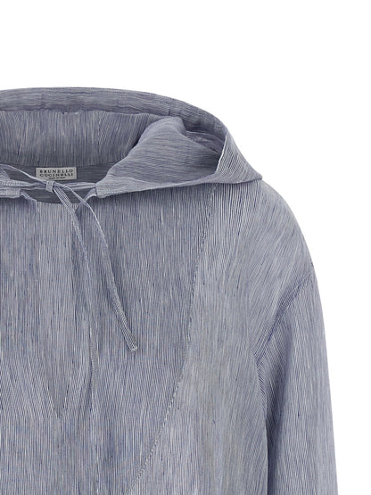 Brunello Cucinelli Hooded Shirt Light blue