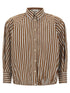Brunello Cucinelli Shadow Striped Shirt Brown