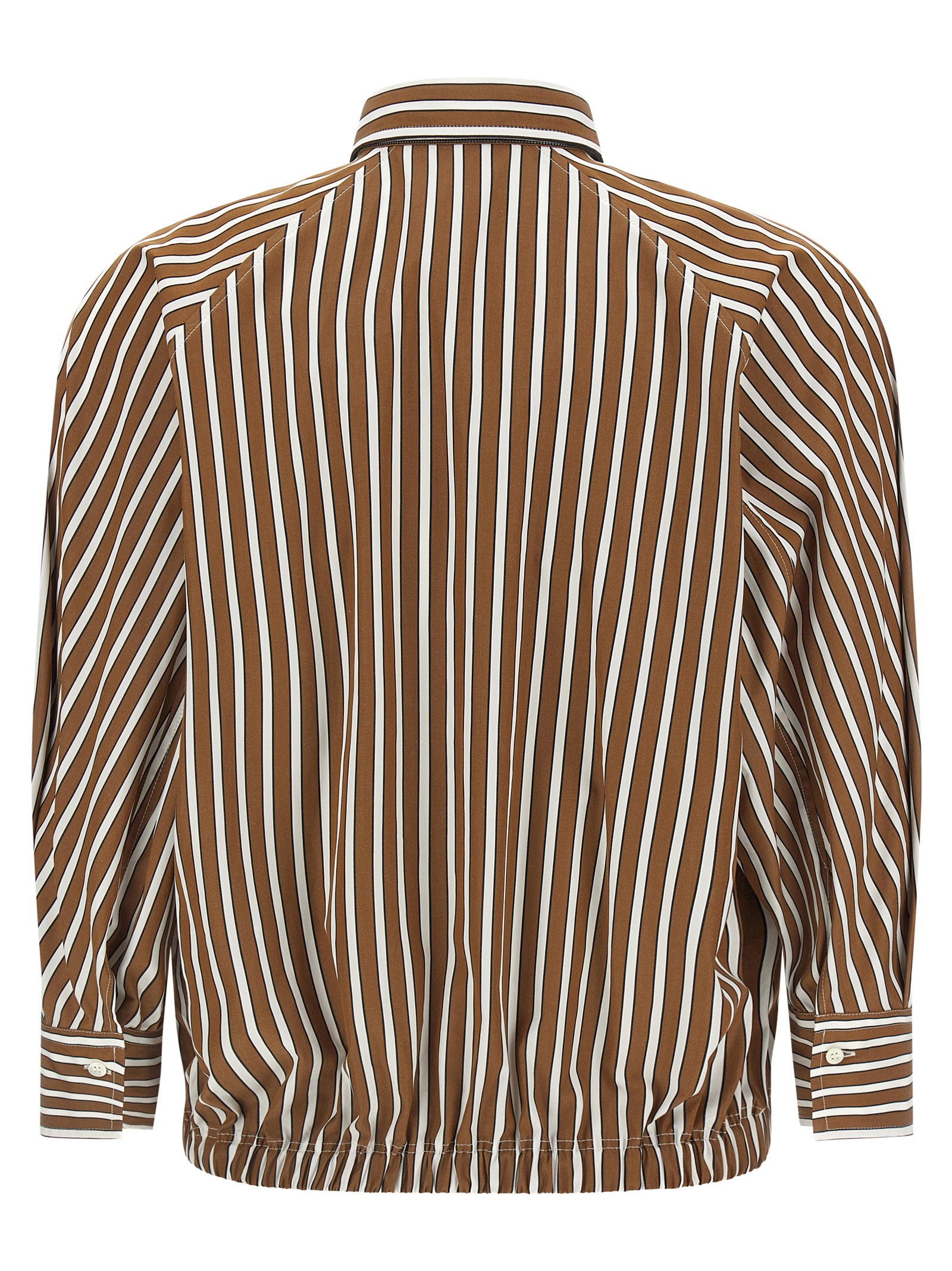 Brunello Cucinelli Shadow Striped Shirt Brown
