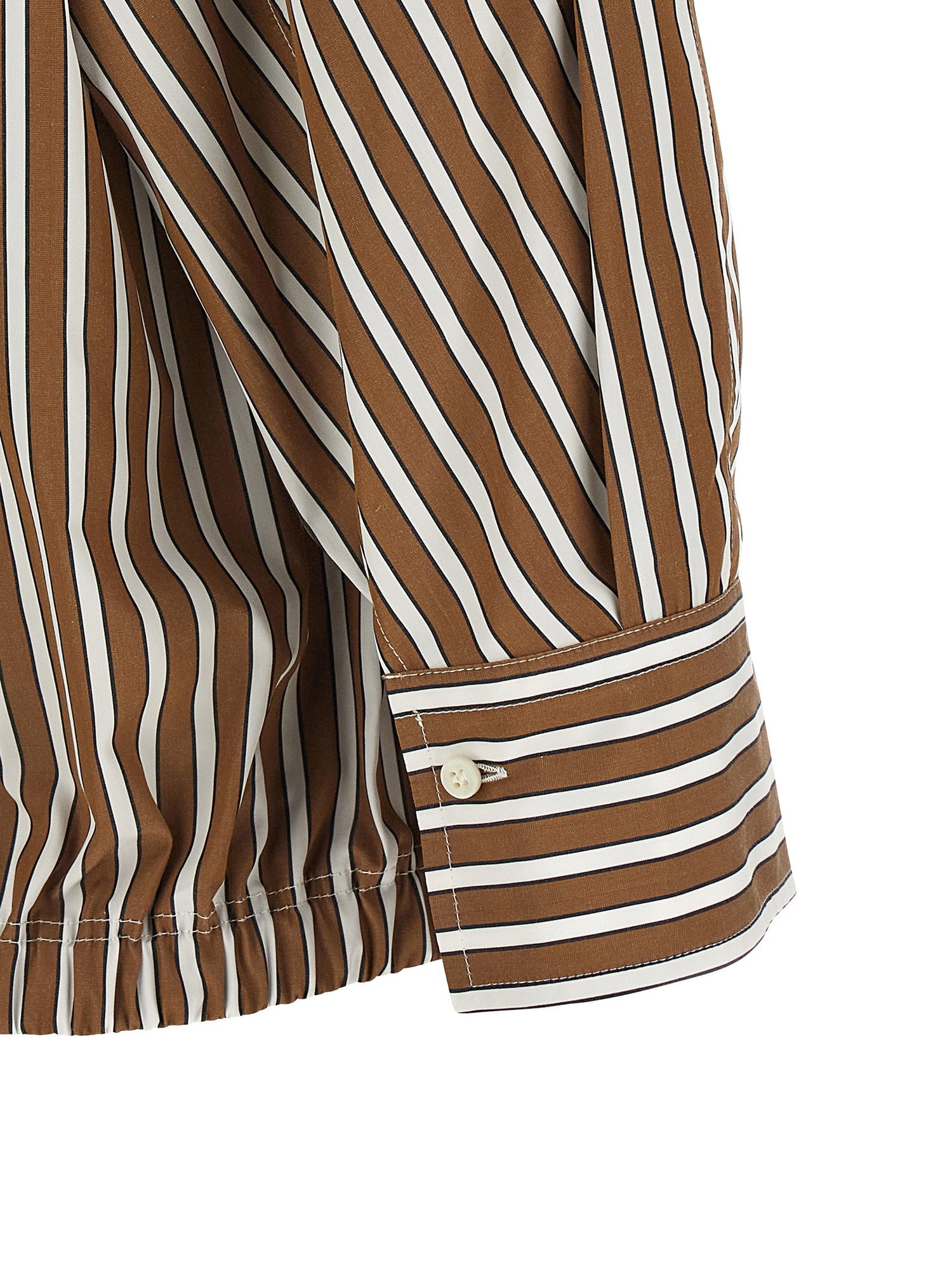 Brunello Cucinelli Shadow Striped Shirt Brown