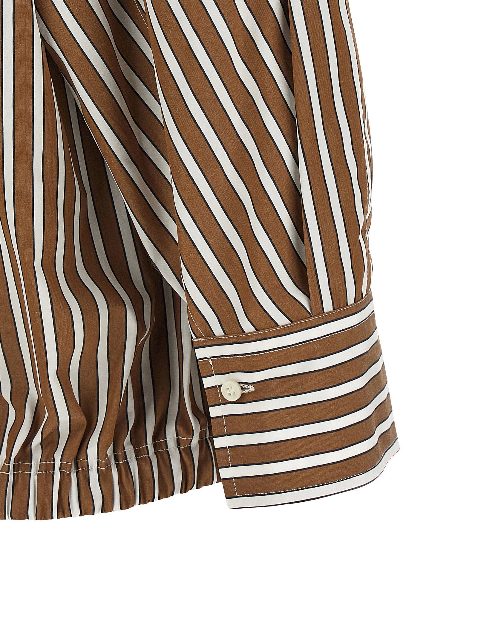 Brunello Cucinelli Shadow Striped Shirt Brown