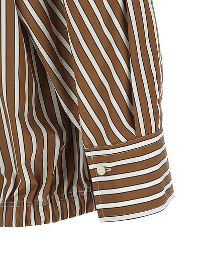 Brunello Cucinelli Shadow Striped Shirt Brown