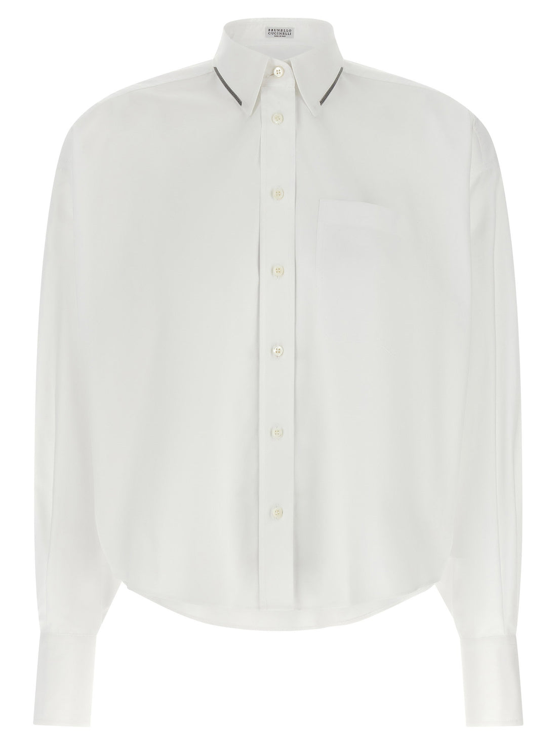 Brunello Cucinelli Shiny Trim Shirt White