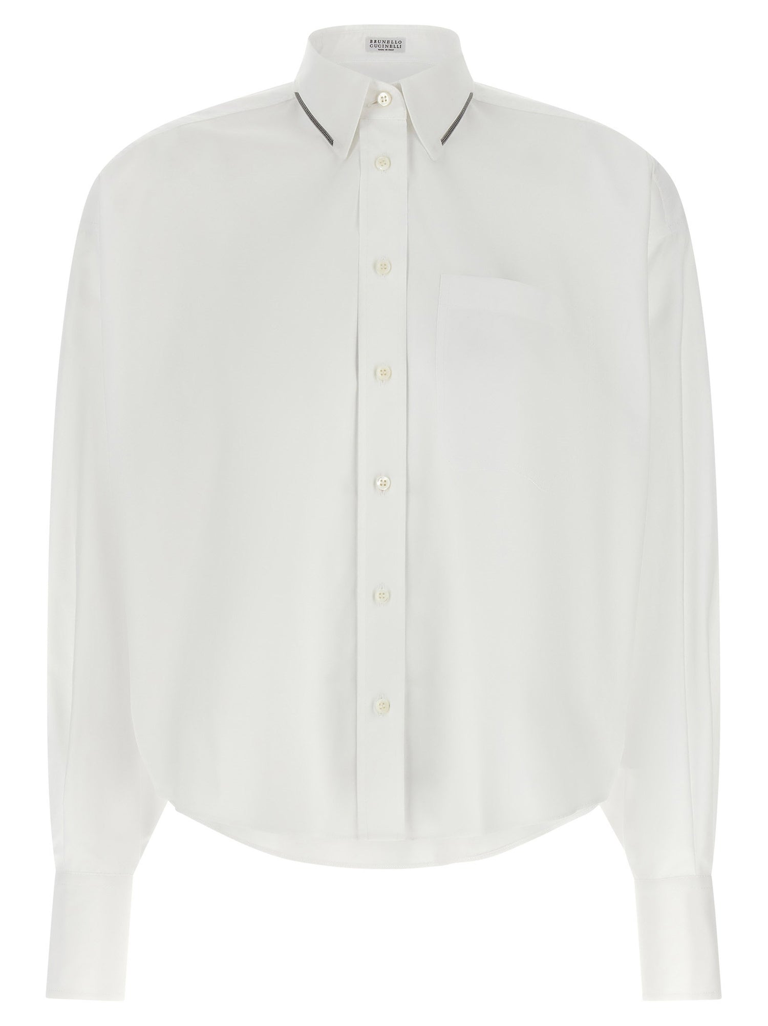 Brunello Cucinelli Shiny Trim Shirt White