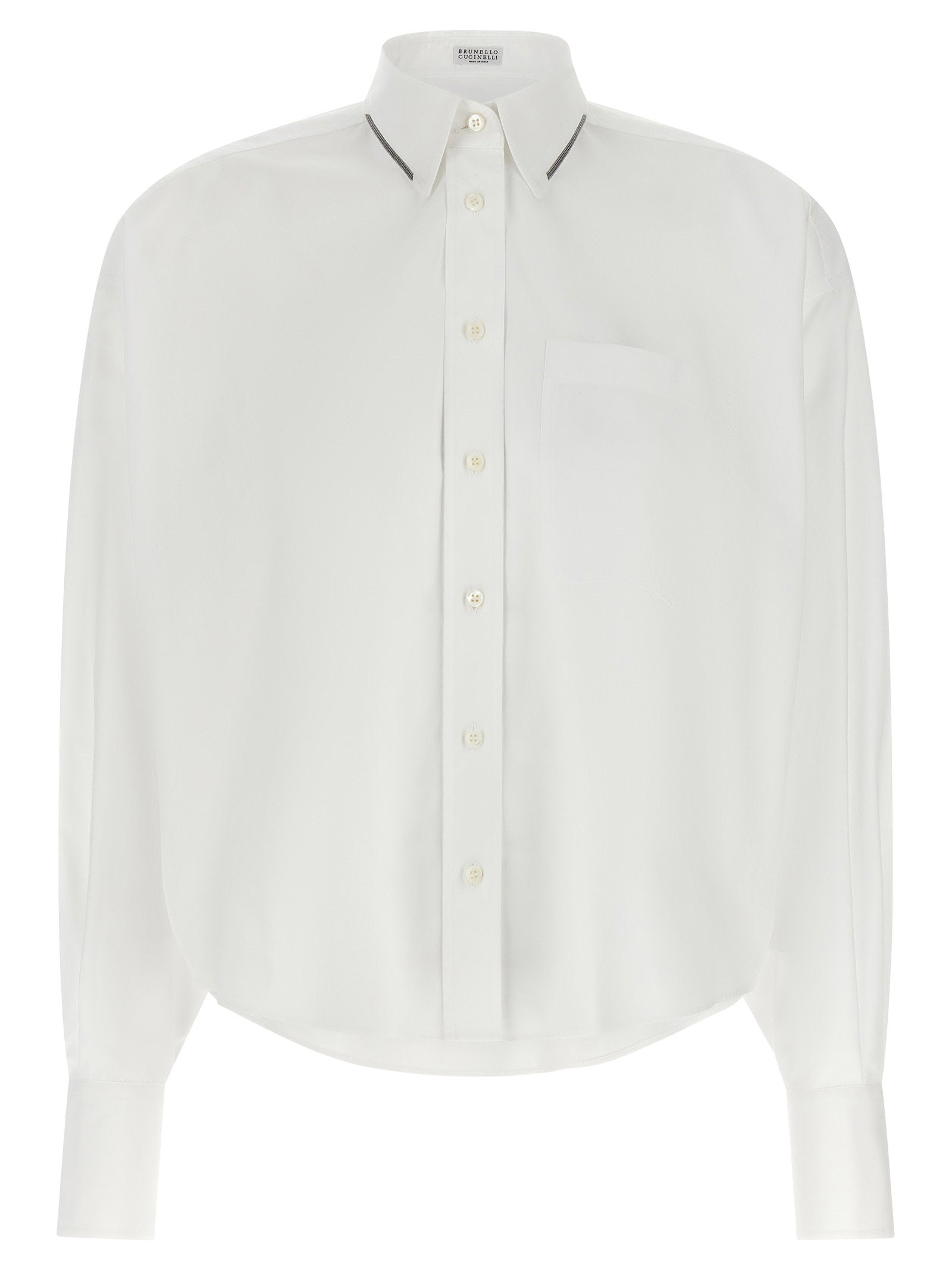 Brunello Cucinelli Shiny Trim Shirt White