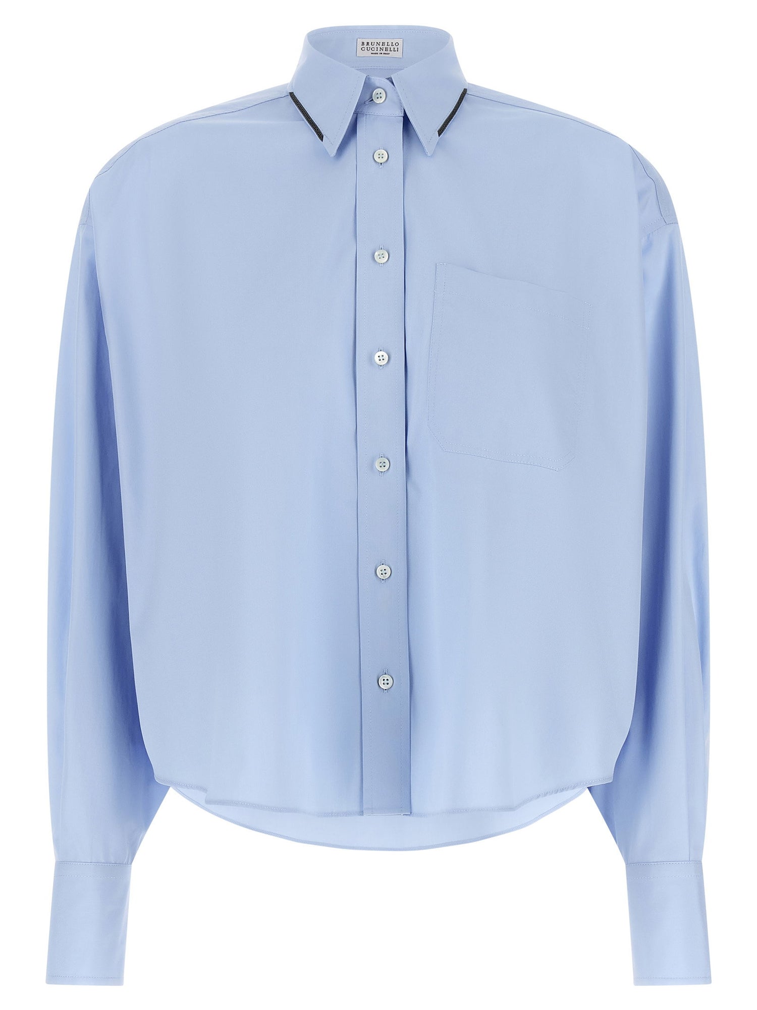 Brunello Cucinelli Shiny Trim Shirt Light blue
