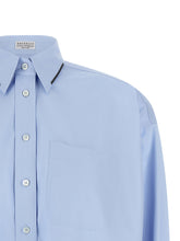 Brunello Cucinelli Shiny Trim Shirt Light blue