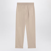 Brunello Cucinelli Beige Cotton Joggers with Drawstring Waist Beige