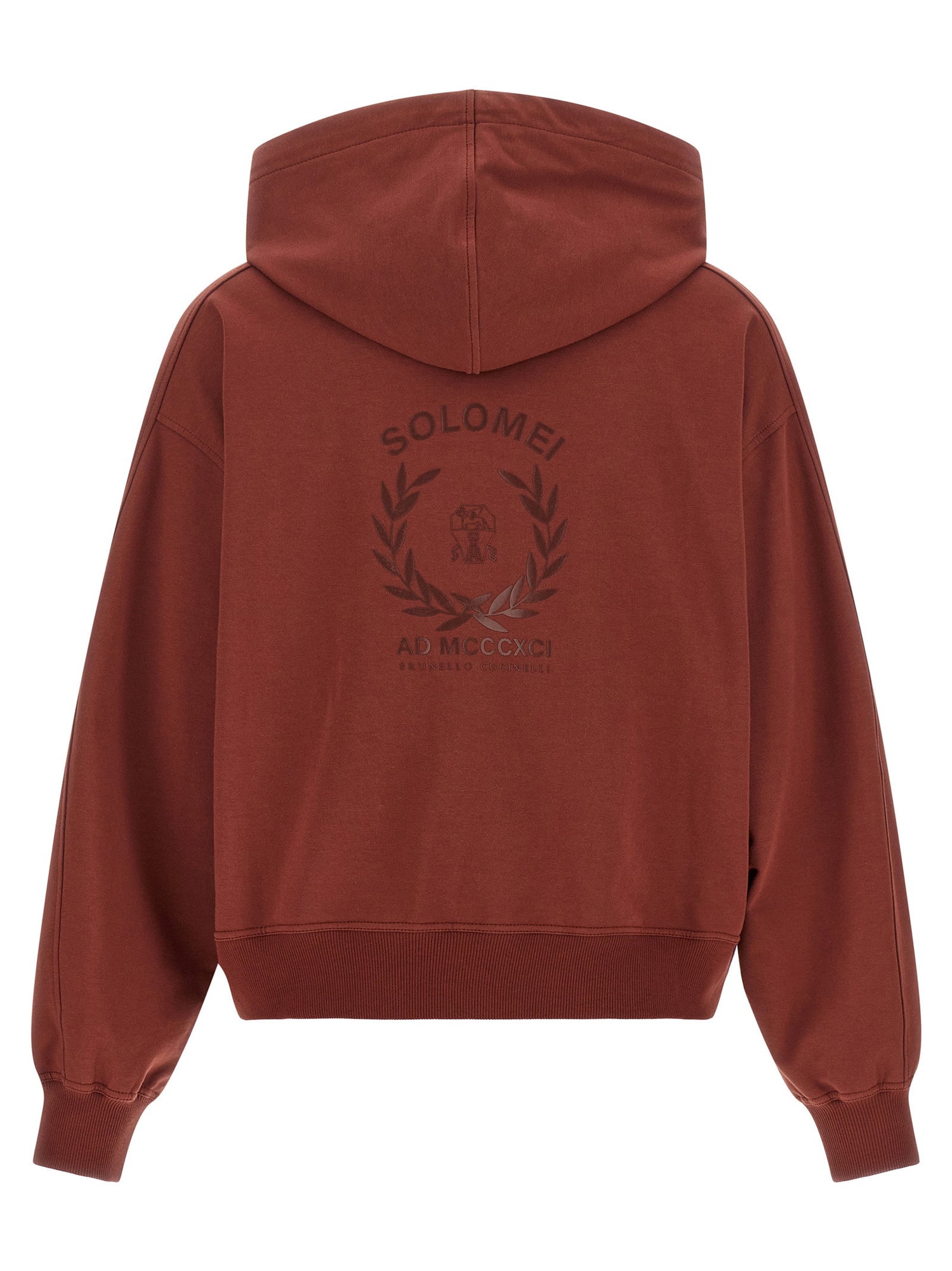 Brunello Cucinelli Solomei Ad Mcccxci Hoodie Bordeaux