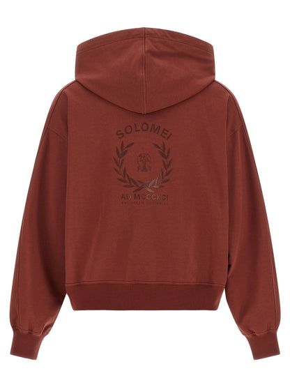 Brunello Cucinelli Solomei Ad Mcccxci Hoodie Bordeaux
