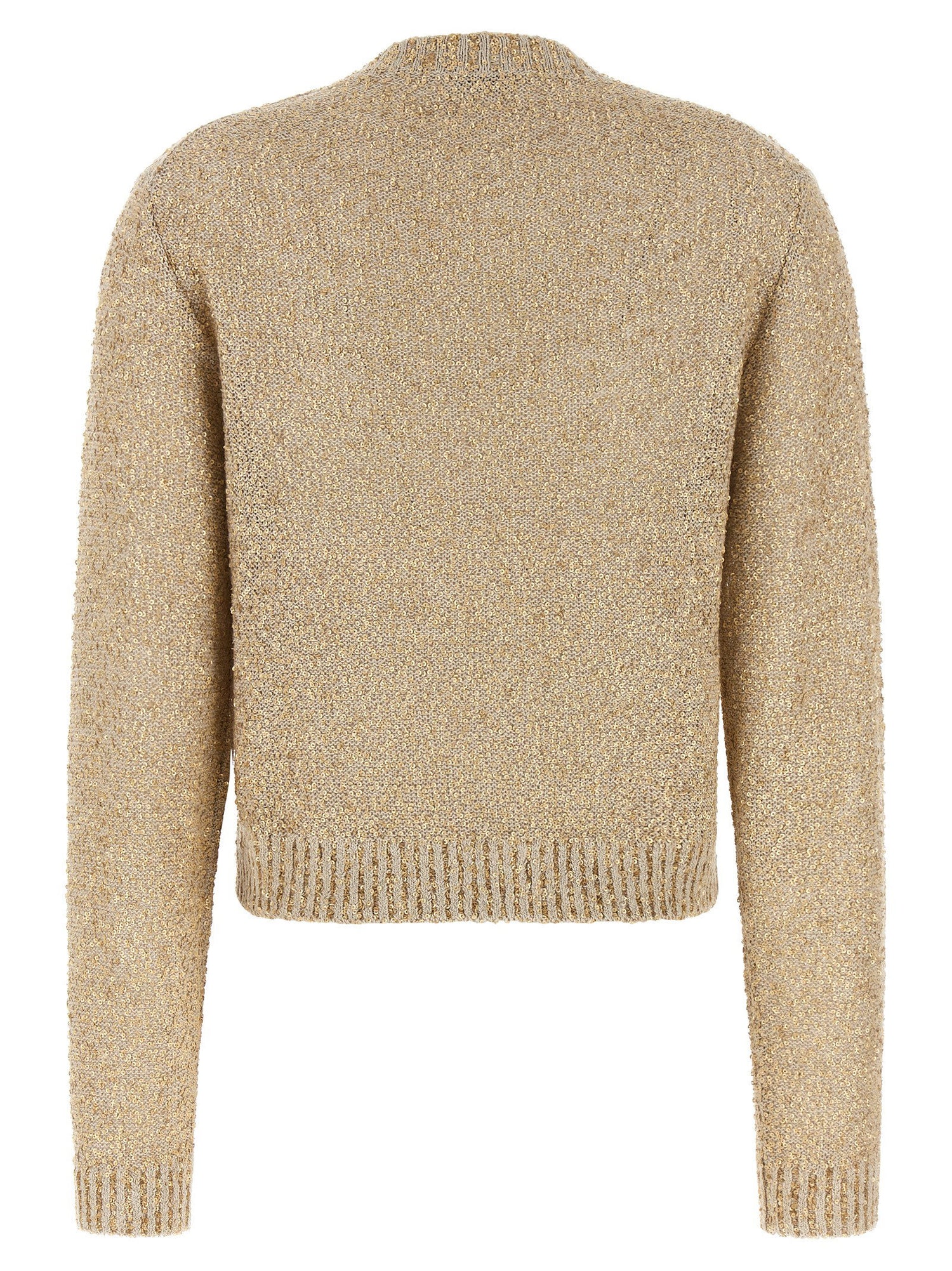 Brunello Cucinelli Micro Sequin Sweater Gold