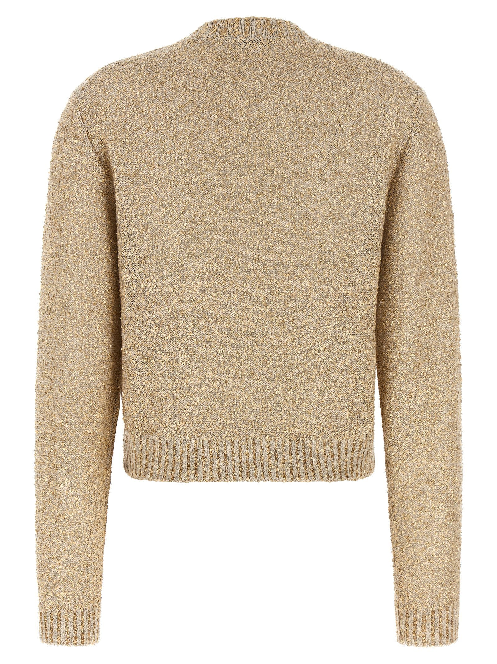 Brunello Cucinelli Micro Sequin Sweater Gold