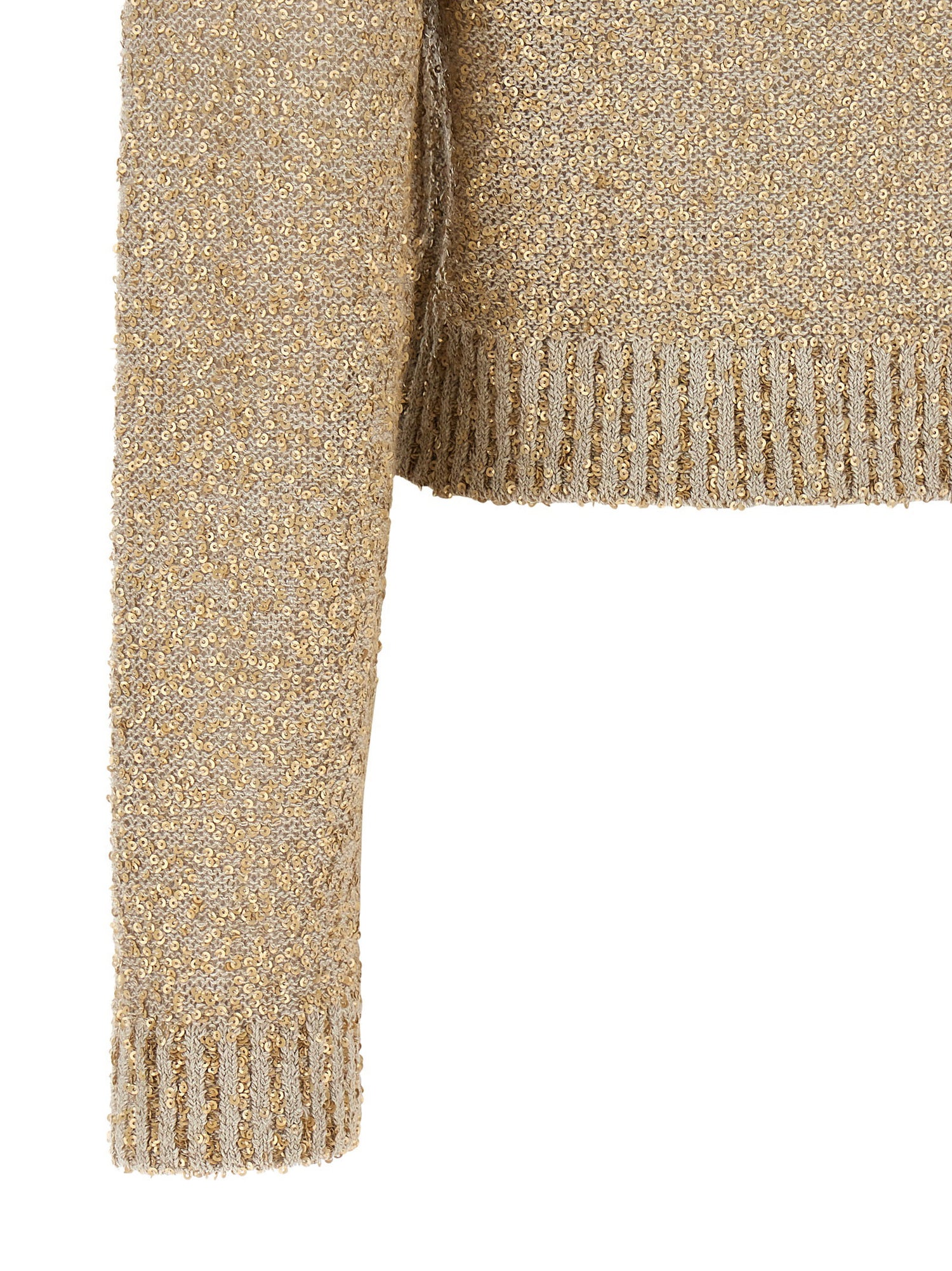 Brunello Cucinelli Micro Sequin Sweater Gold